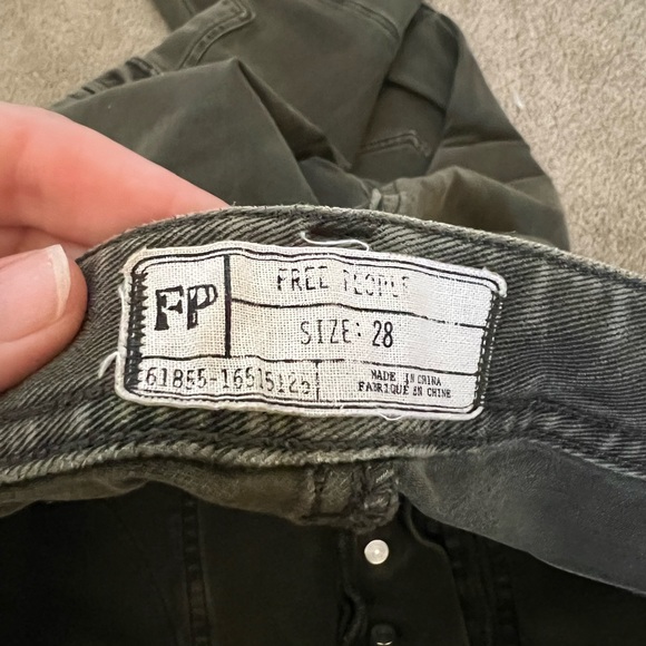 Free People Green Cargo Stretch Pant - Picture 3 of 3